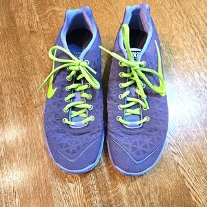 Nike Purple Sneakers with Lime Green Laces, Training 5.0 Size 9.5, Women's